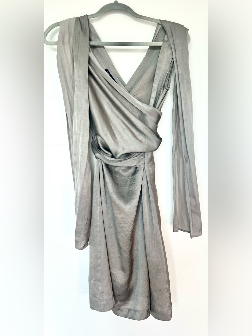 Richards Women’s 38 / M Silver Gray Multi-Way Convertible Wrap Dress